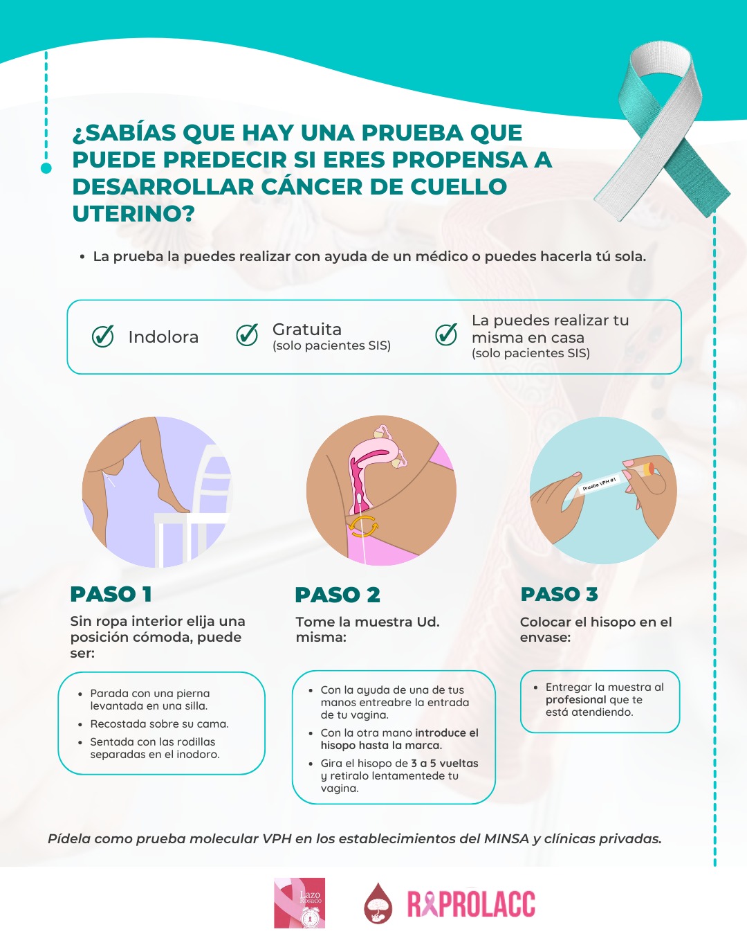 ¿CÓMO ME REALIZO SOLA LA PRUEBA MOLECULAR QUE DETECTA EL CÁNCER DE CUELLO UTERINO?