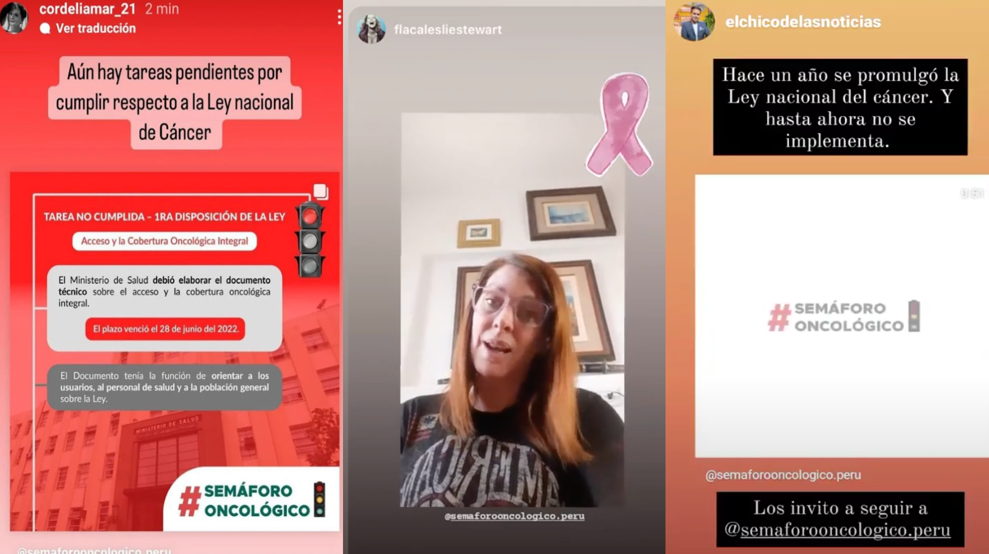 Celebridades se suman a la iniciativa “Semáforo Oncológico” para alertar a todos los ciudadanos sobre los avances de la Ley Nacional del Cáncer